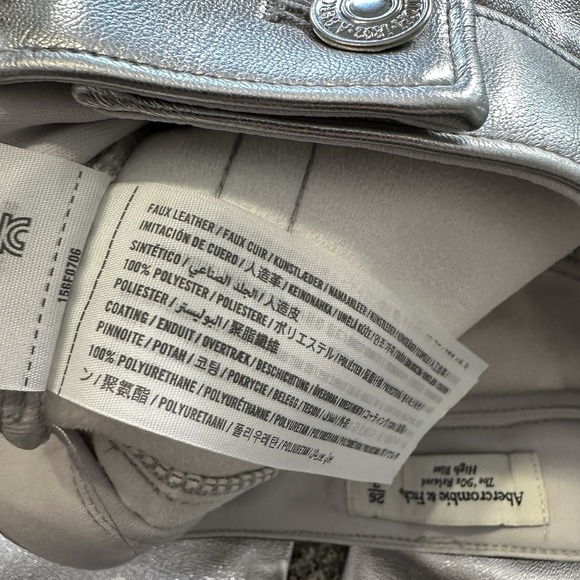 Abercrombie & Fitch Pants Womens 2 26x27.5 High Rise 90's Relaxed Faux Leather - Picture 7 of 11